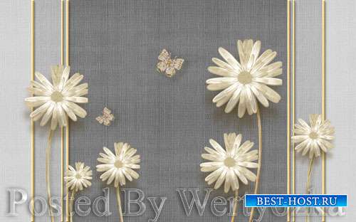 3D psd models modern elegant dandelion butterfly wrought iron-embossed soft ...