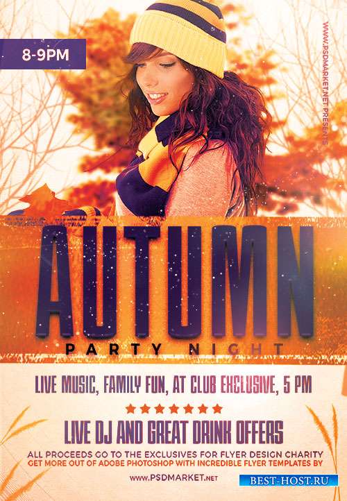Autumn party night - Premium flyer psd template