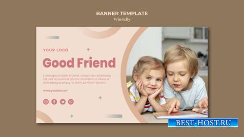 Good children friends banner web template