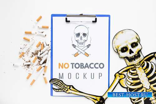 No smoking mock-up with skeleton