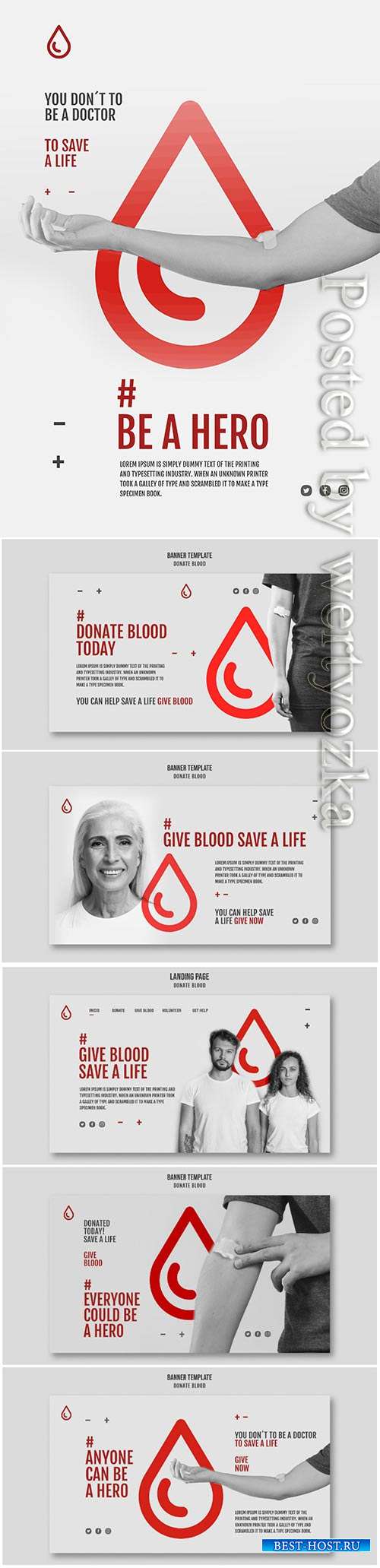 Donate blood campaign banner style