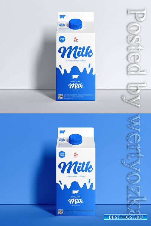 Milk Carton Packaging Mockup PSD