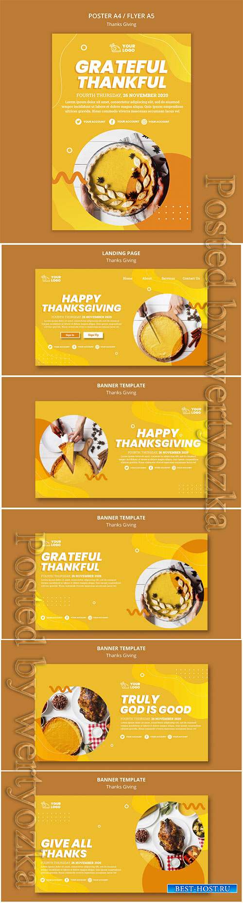 Thanksgiving concept flyer template