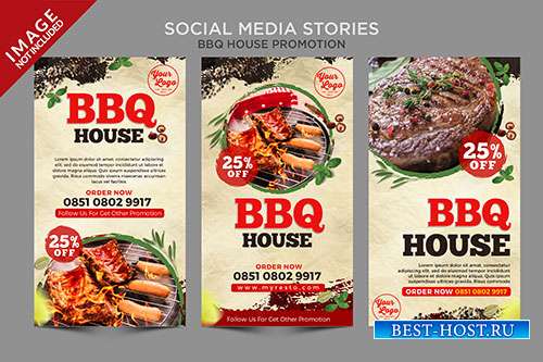 Bbq house social media stories series