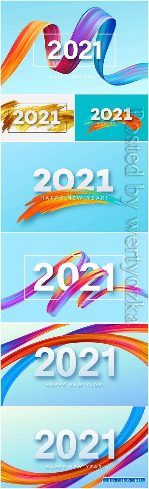 2021 happy new year color flow background