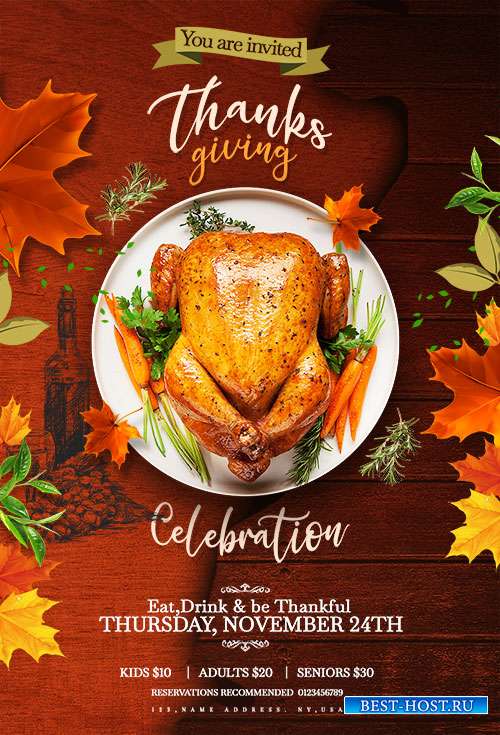 Thanks Giving Flyer PSD Template (2)