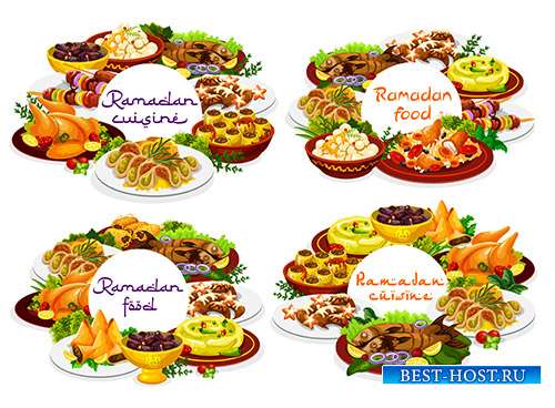 Шаблоны для меню различных блюд - Векторный клипарт